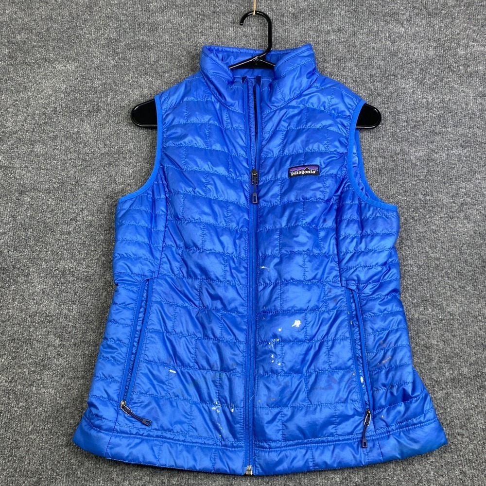 Patagonia Womens Nano Puff Vest Blue Primaloft Insulated Quilted Full Zip Medium